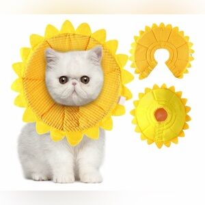 Sunflower Cat Recovery Collar Soft Elizabethan Cone Small